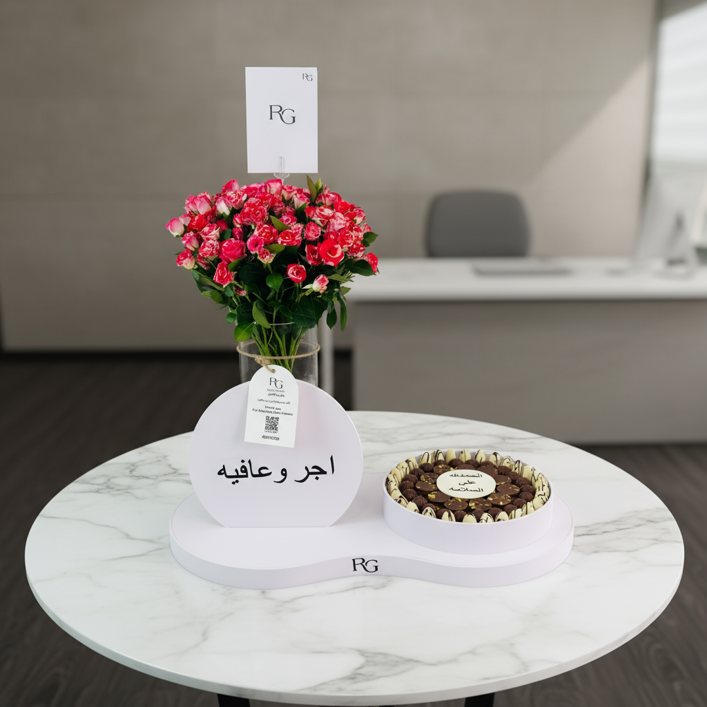 فازة ورد مع شوكولاته رقم.20043