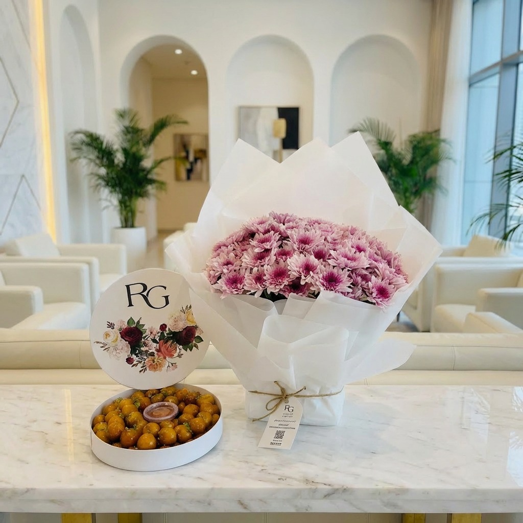 باقة ورد مع تشيز كيمات رقم.26653