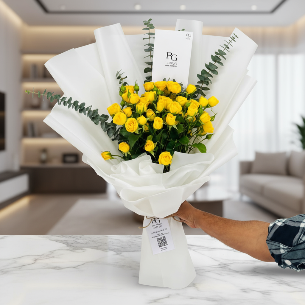 باقة بيبي روز صفراء رقم.5696