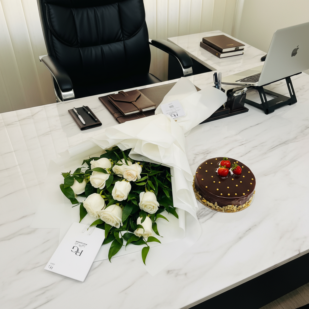 باقة ورد مع كيك رقم.9940