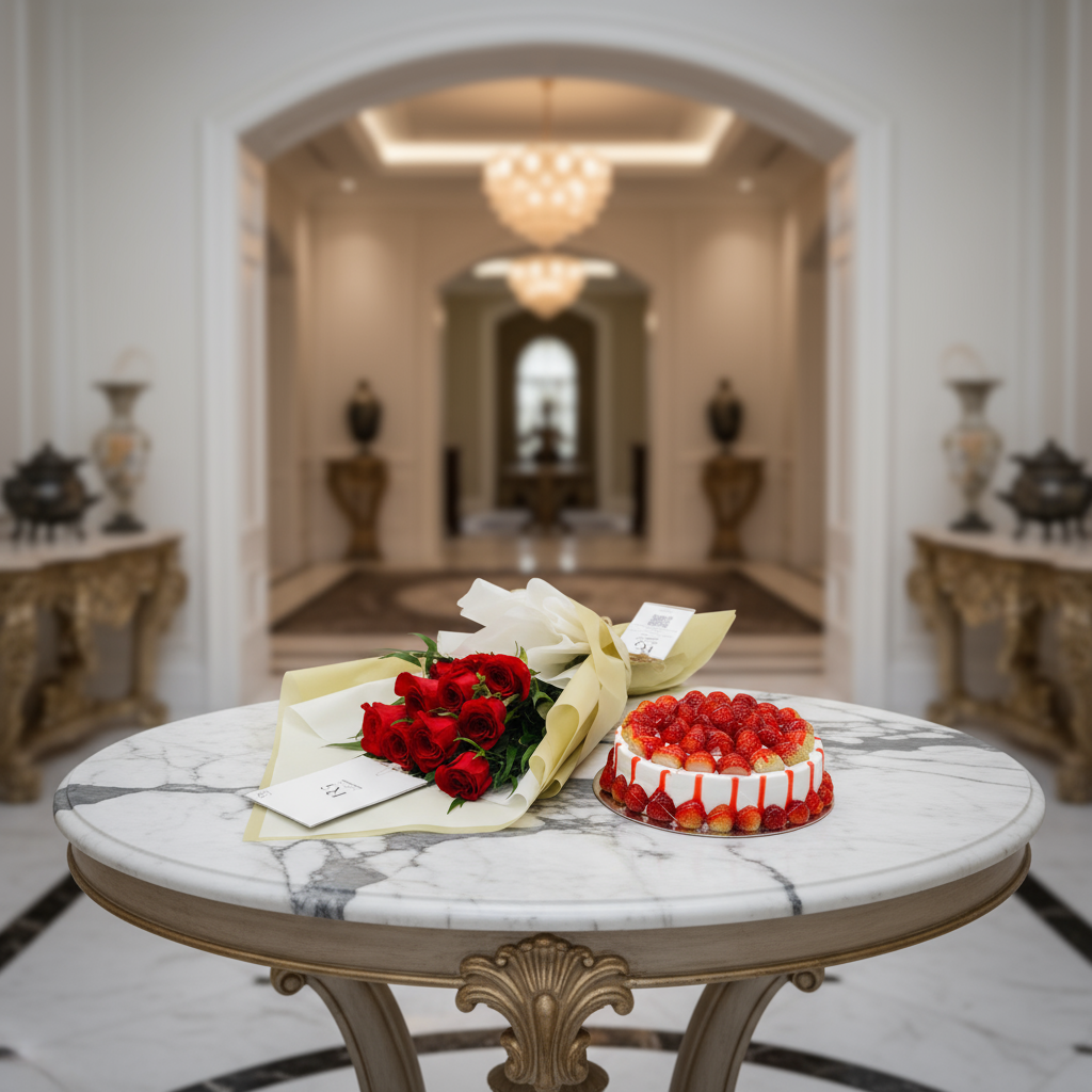 باقة ورد مع كيك رقم.9941
