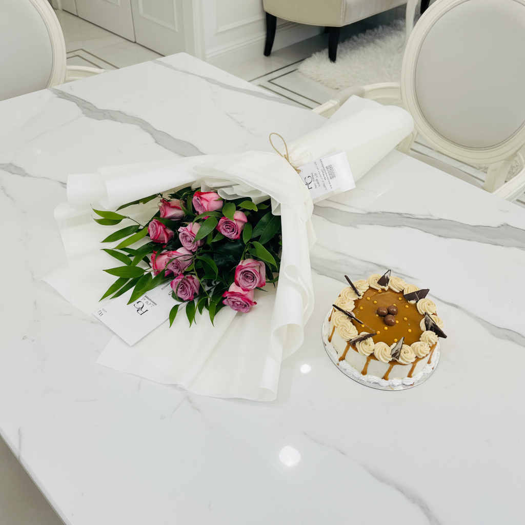 باقة ورد مع كيك رقم.10419