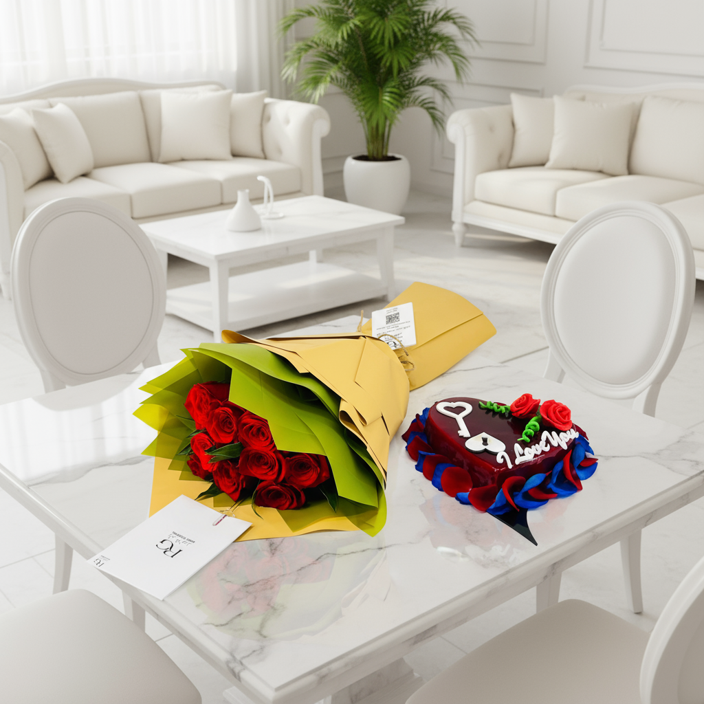 باقة ورد مع كيك رقم.11578
