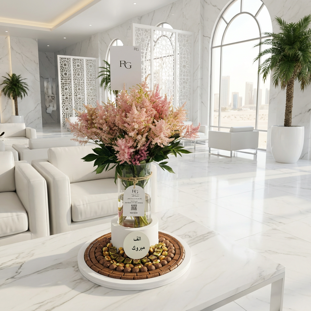 فازة ورد مع شوكولاته رقم.20370