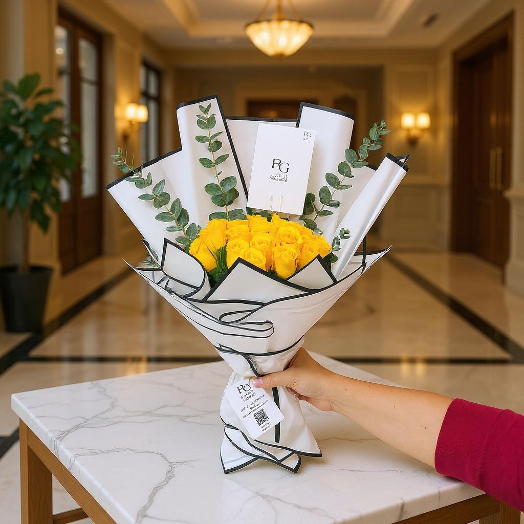 باقة ورود صفراء خلابة رقم.3982