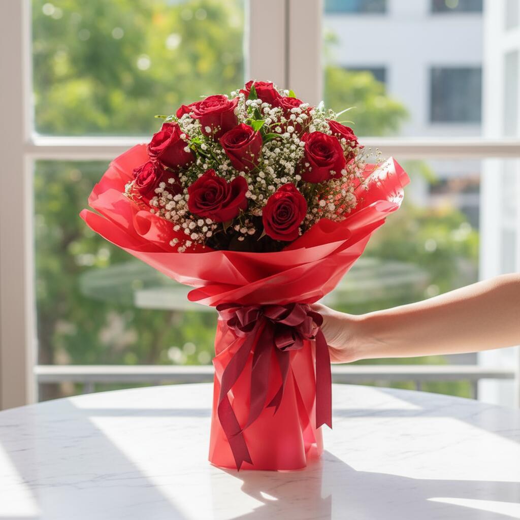 باقة ورود حمراء فخمة رقم.3082