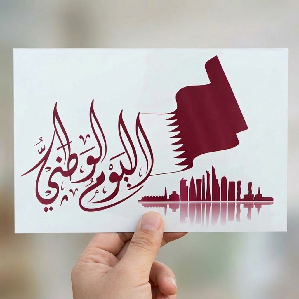 ملصق علم اليوم الوطني القطري – مقاس A4 رقم.25761