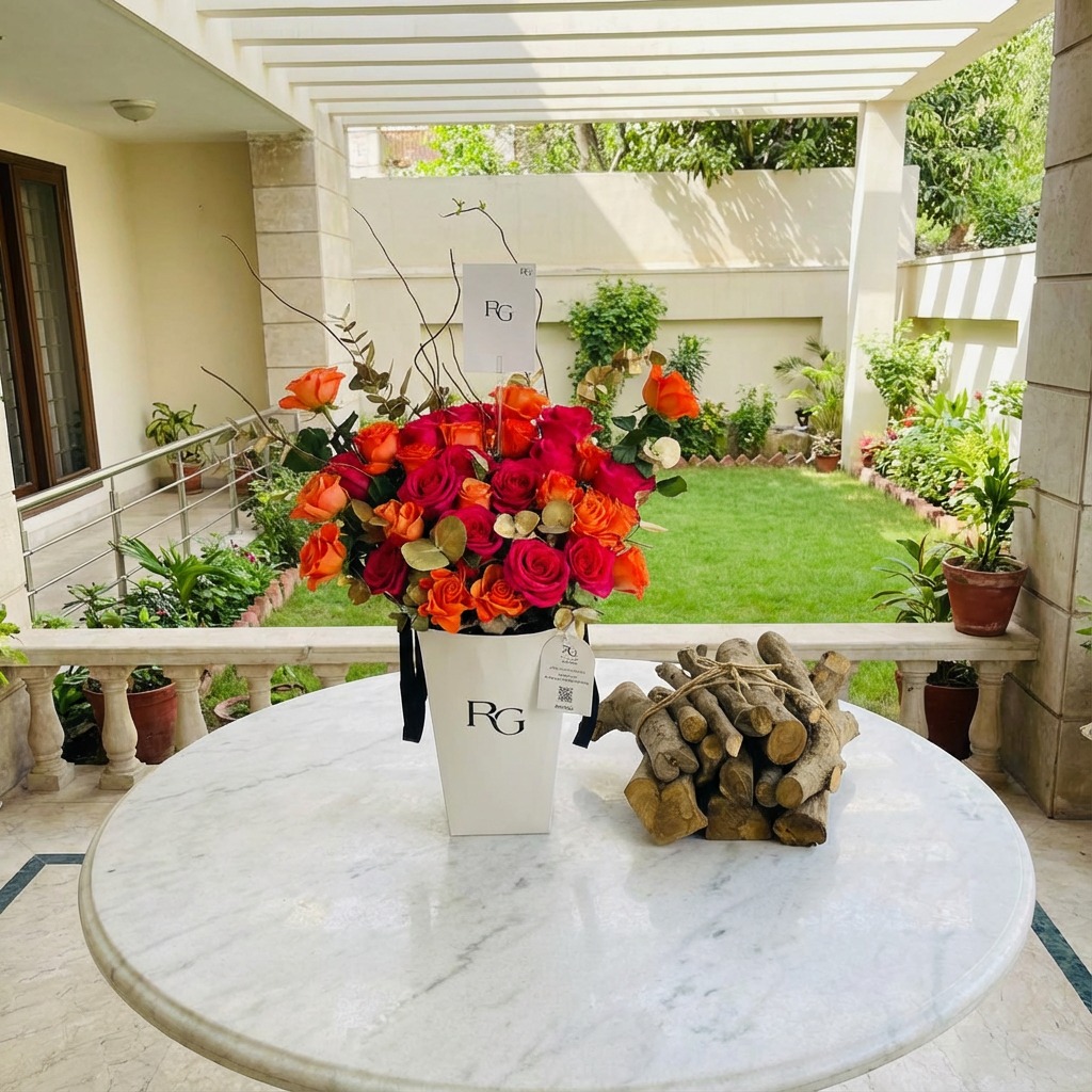 باقه ورد مع حطب زيتون جبلي رقم.26056