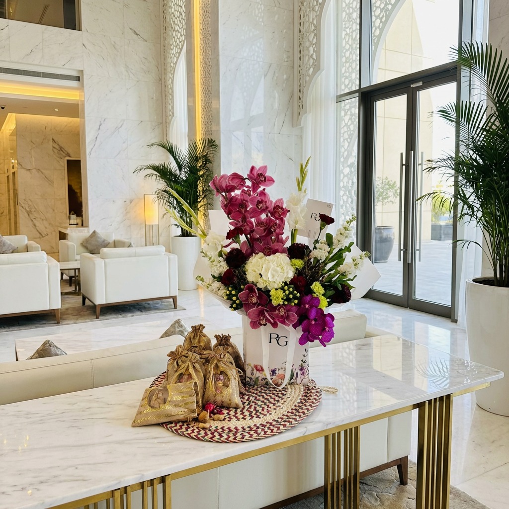 باقة ورد مع قرقيعان رقم.26809