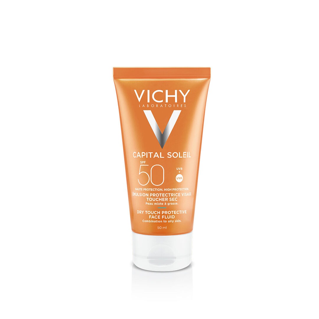 كريم الوقاية من الشمس فيشي كابيتال سوليل دراي تاتش SPF50 للبشرة الدهنية رقم 9447