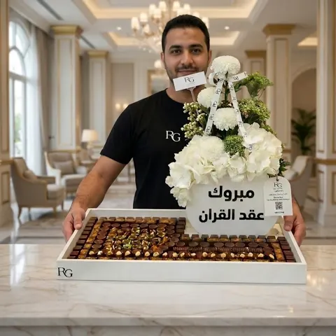 بوكس ورد مع شوكولاته رقم.26075