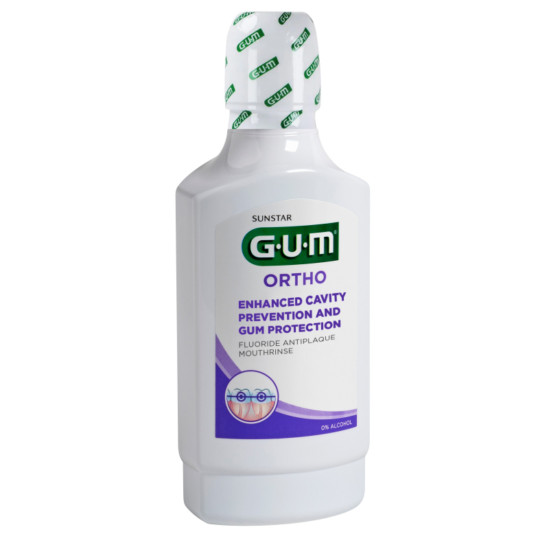 GUM Sunstar Ortho معزز لمنع التسوس وحماية اللثة 300 مل رقم 8745