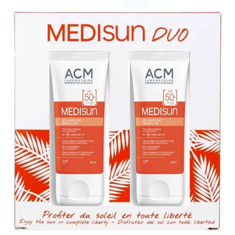 ACM Medisun SPF50+ جل غير لامع 40 مل، عبوة من 2 رقم 8284