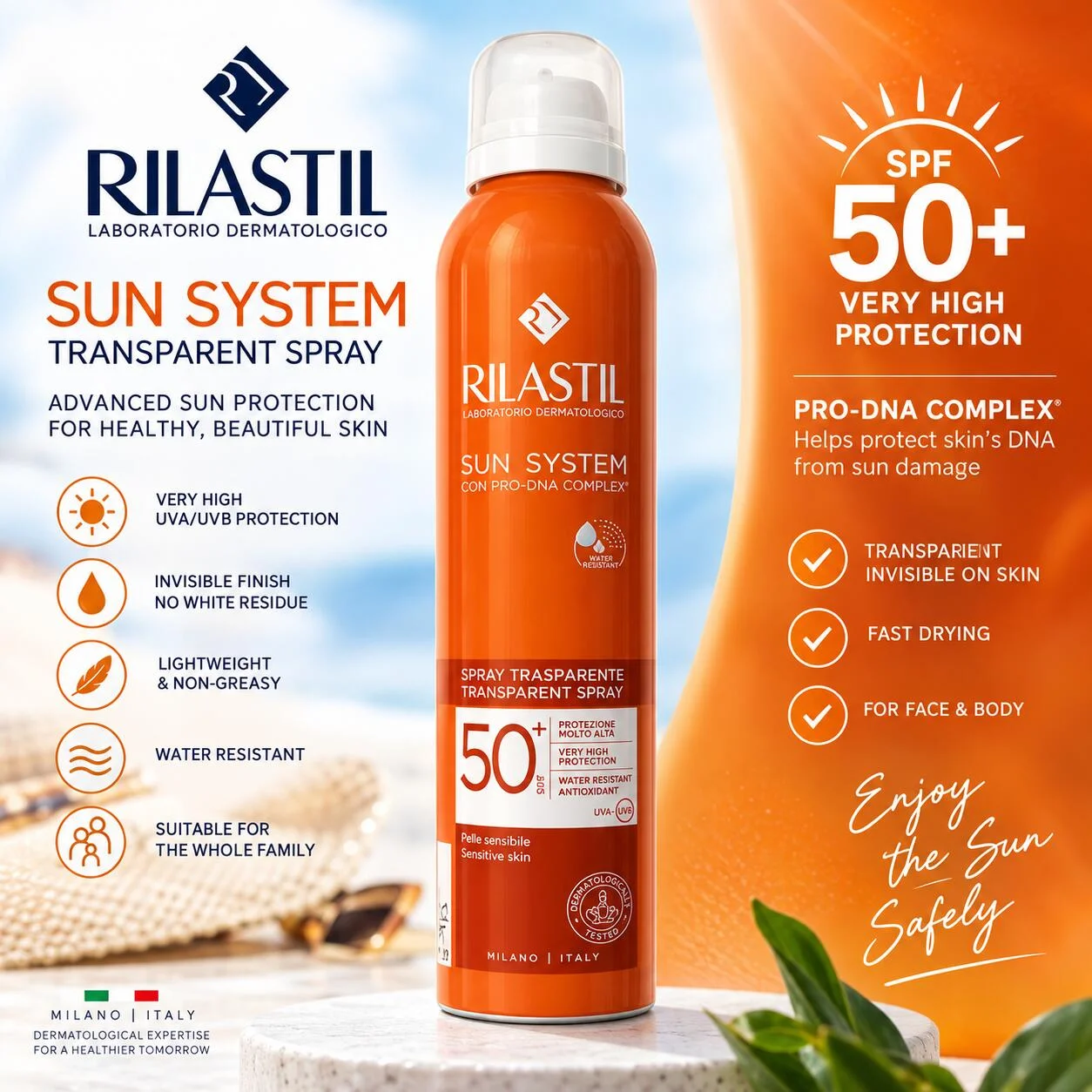 بخاخ ريلاجيل صن سيستم الشفاف واقي شمس SPF 50+ 200 مل رقم.17351