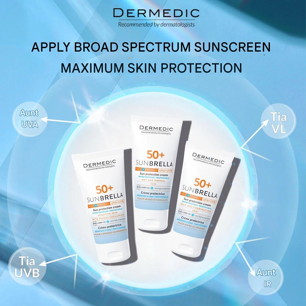 كريم حماية من أشعة الشمس SPF 50+ من Dermedic للبشرة الهشة والشعيرات الدموية 50 مل رقم 12890