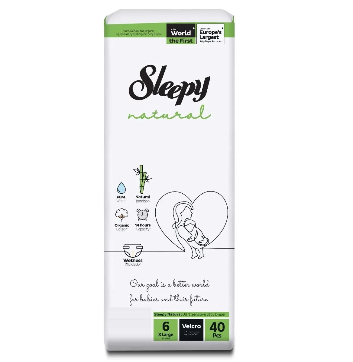 حفاضات سليبي ناتشورال فيلكرو (6 XL 15-25 كجم) 40 قطعة رقم 12972