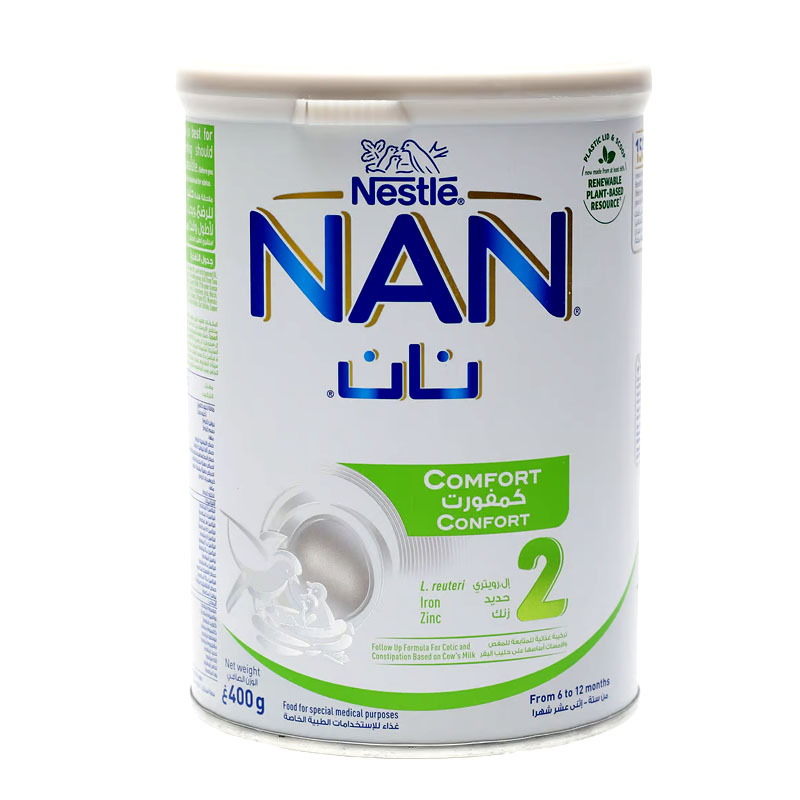 نستله نان كومفورت 2 تركيبة حليب للمتابعة 6-12 شهر 400 جم رقم 0120