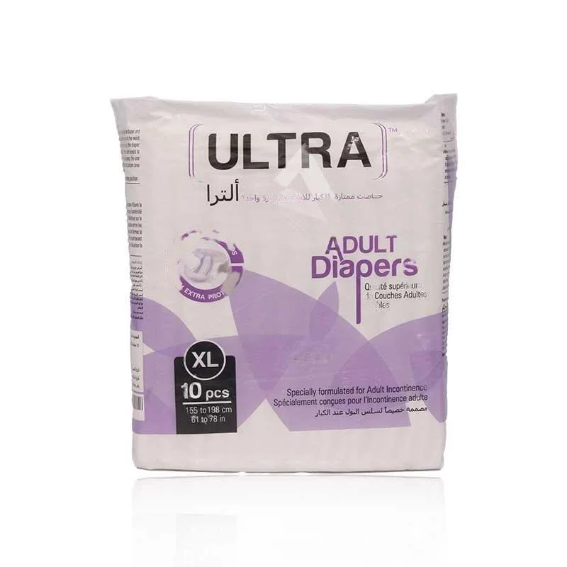 حفاضات الترا للكبار مقاس XL (10 قطع، 155-198 سم) رقم 9596