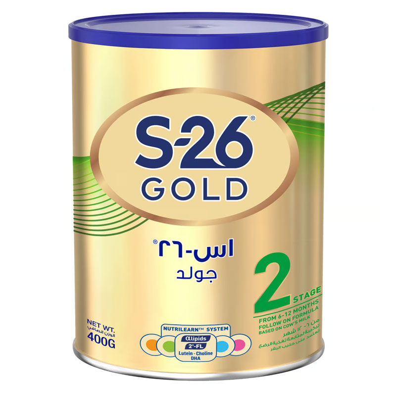 S-26 جولد 2 المرحلة 6-12 شهر تركيبة حليب المتابعة 400 جم رقم 0141