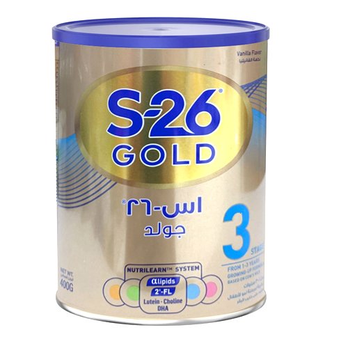 S-26 جولد تركيبة حليب النمو 3 مراحل 1-3 سنوات 400 جم رقم 0142