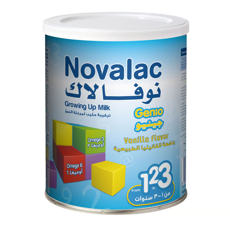 نوفالاك جينيو فروم 1،2،3 حليب النمو بنكهة الفانيليا 400 جم رقم 0159