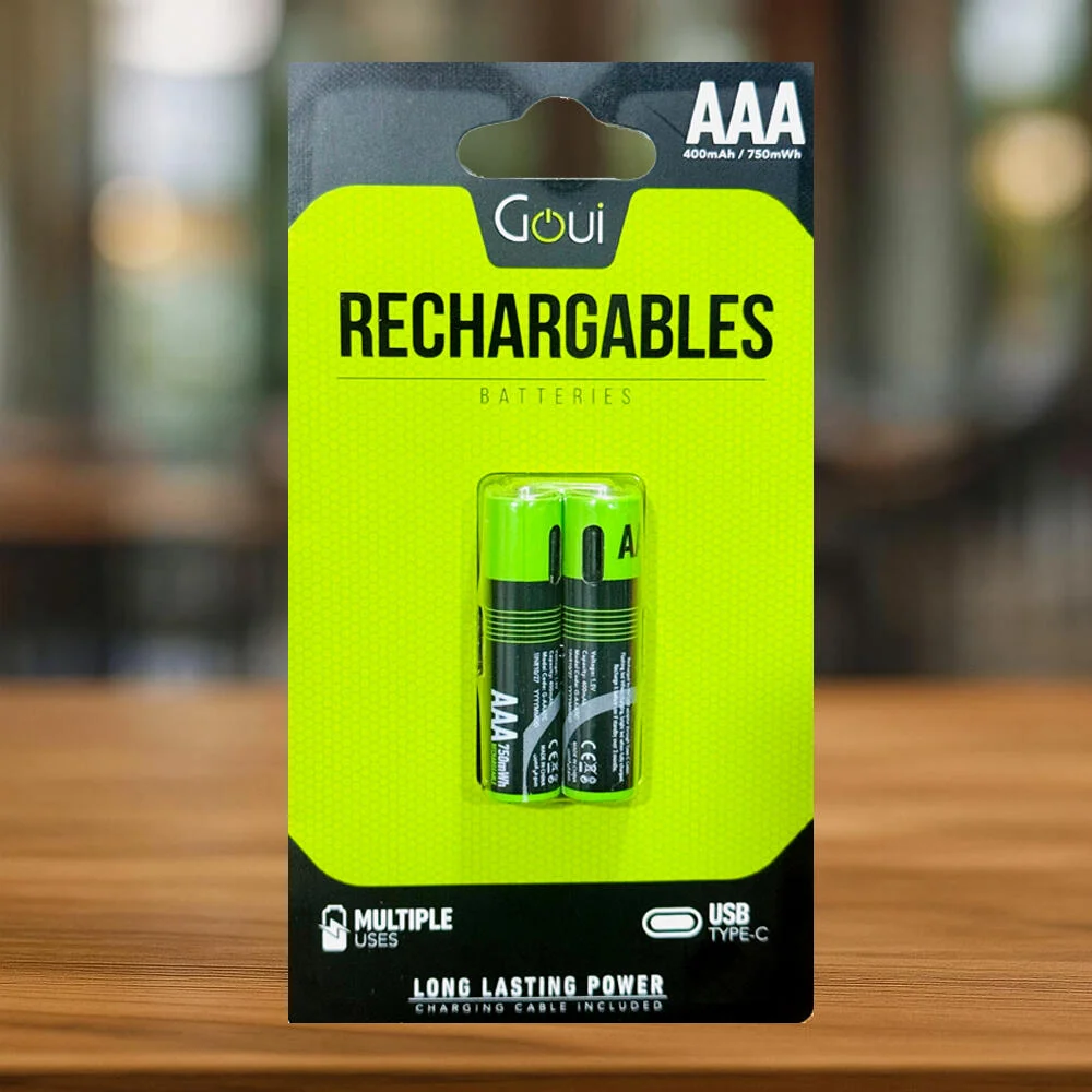 بطاريتان قابلتان لإعادة الشحن من جوي AAA بمنفذ USB من النوع C رقم G-AAATC رقم.19388