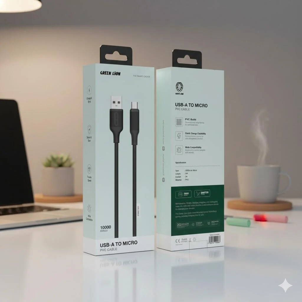 كابل جرين لايون USB-A إلى مايكرو PVC بطول 2 متر رقم.21199
