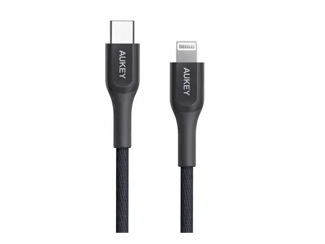 كابل Aukey Impulse Titan CL بطول 1.2 متر من USB-C إلى Lightning من كيفلر رقم.5513E