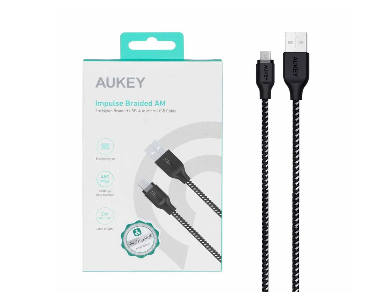 Aukey Impulse Braided Micro إلى USB-A 2M رقم.5511E