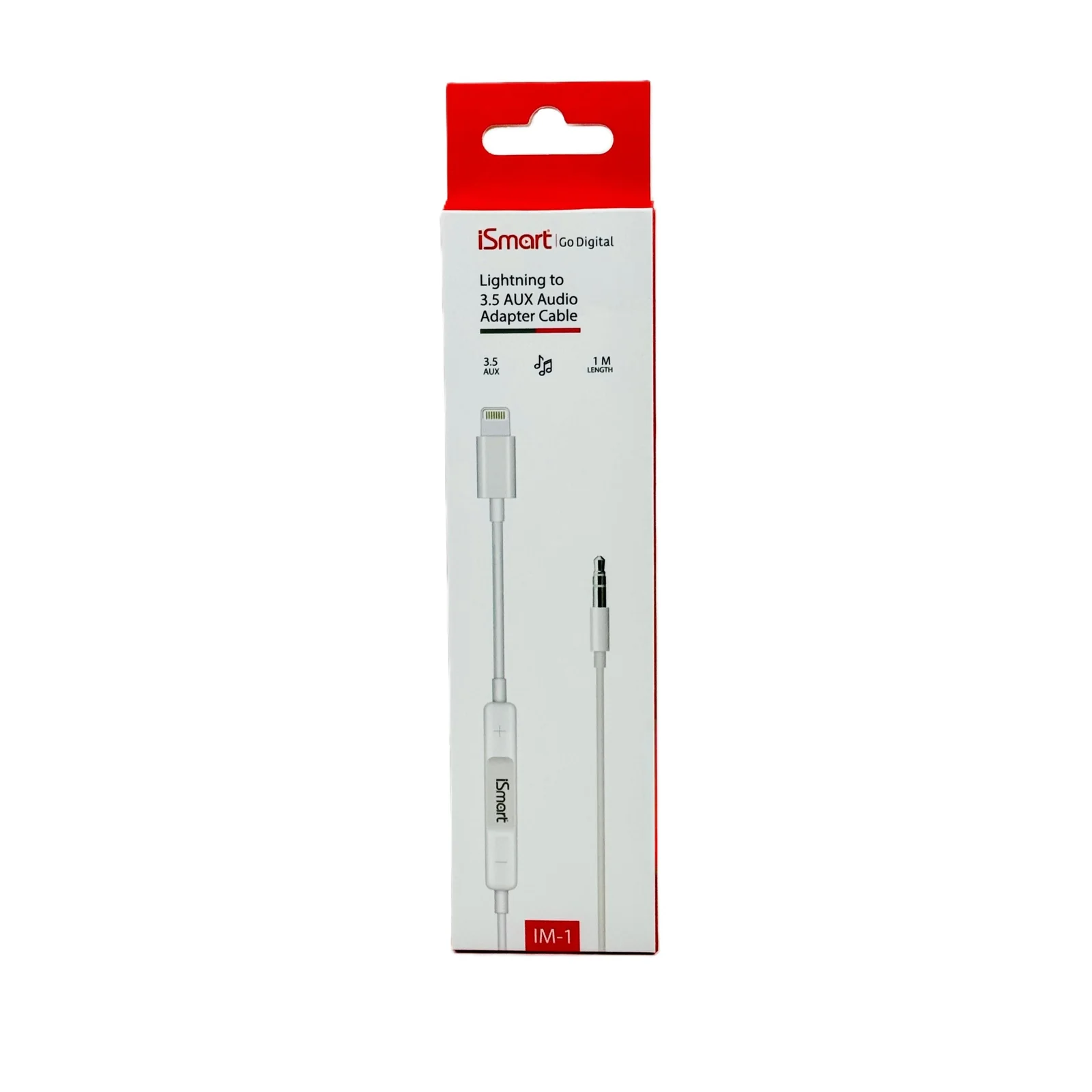 كابل محول إضاءة Ismart إلى صوت 3.5 aux بطول 1 متر IM-1 رقم.17764