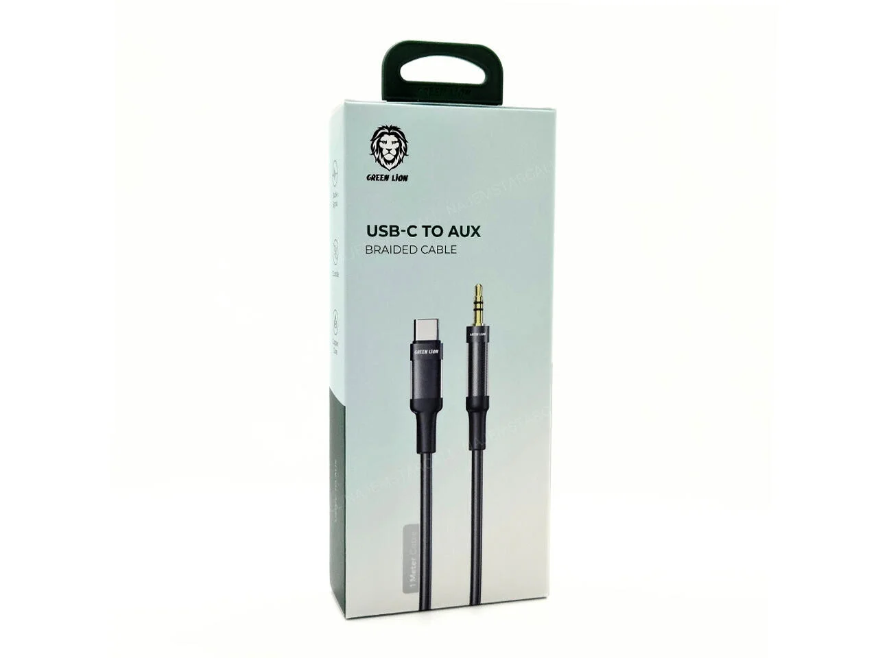 كابل Greenlion USB-C إلى كابل AUX مضفر رقم.5462E