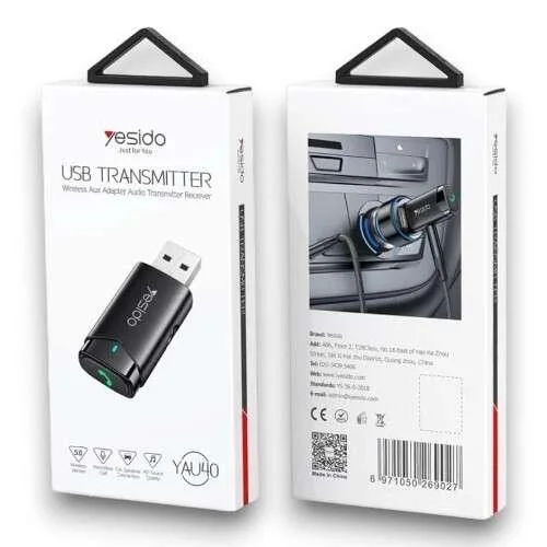 محول USB لاسلكي لتوصيل جهاز استقبال الصوت YAU40 من Yesido رقم.5048E