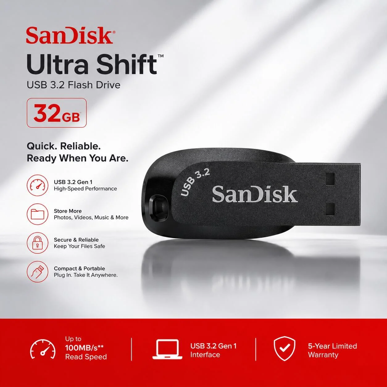 محرك أقراص فلاش SanDisk Ultra Shift USB 3.2 بسعة 32 جيجابايت رقم.27671
