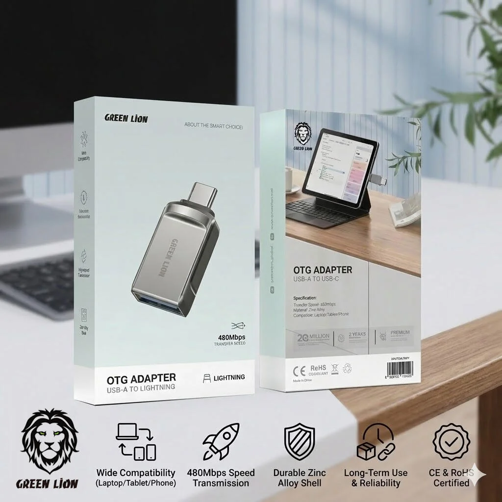 محول Green Lion OTG من USB-A إلى USB-C رقم.23221