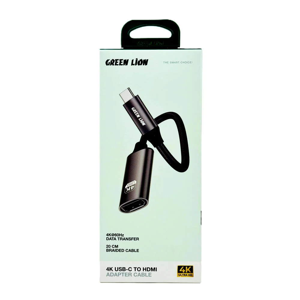 كابل محول USB-C إلى HDMI بدقة 4K من Green Lion GAD-12 رقم.17635
