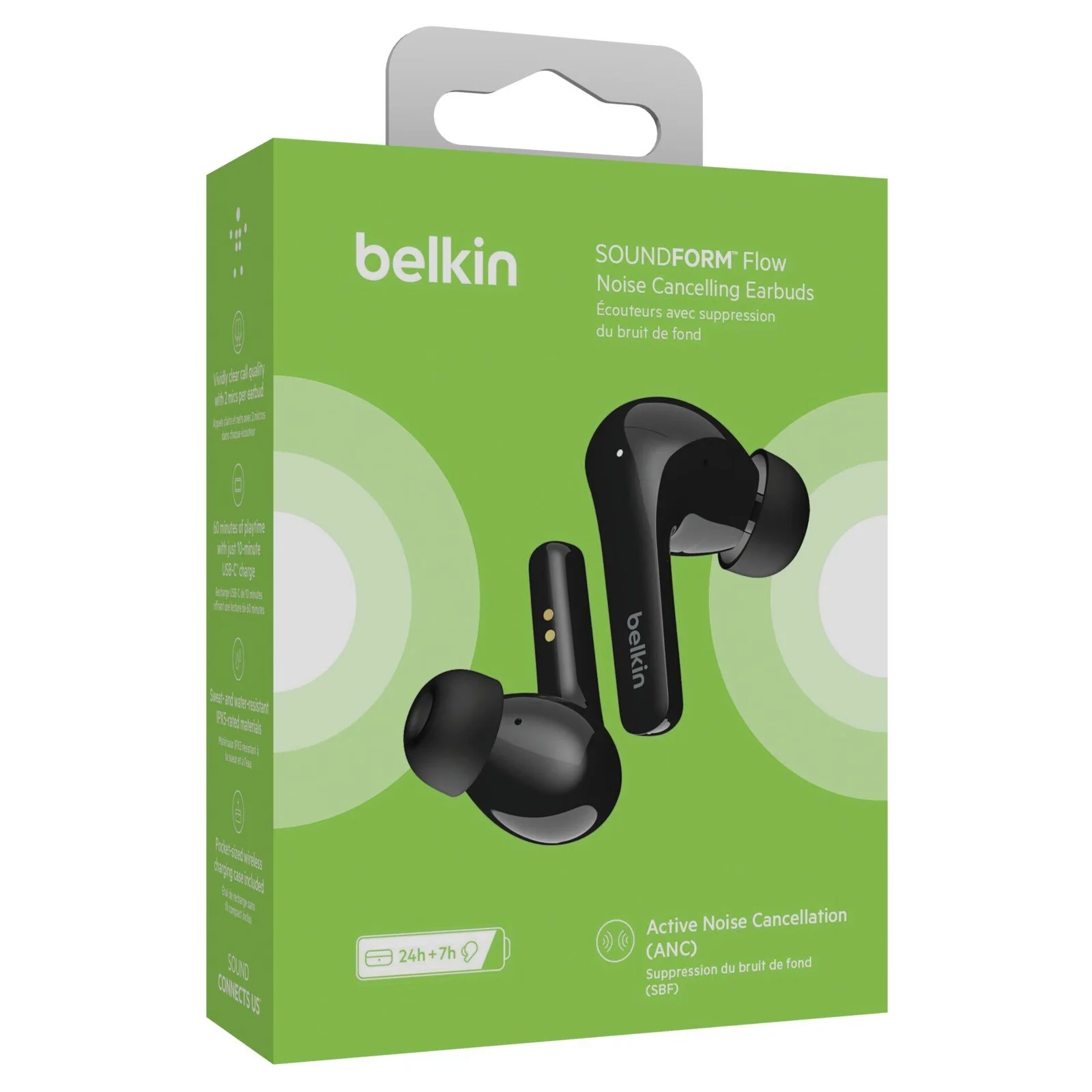 سماعات Belkin SoundForm Flow اللاسلكية Warbuds (24 ساعة + 7 ساعات) رقم.13593E