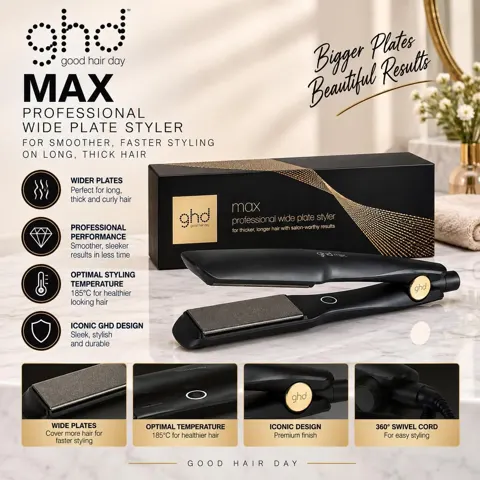 مكواة فر�� الشعر ghd Max Professional ذات الألواح العريضة رقم.28863