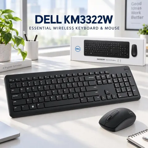 لوحة مفاتيح وماوس لاسلكيان من ديل KM3322W رقم.29627