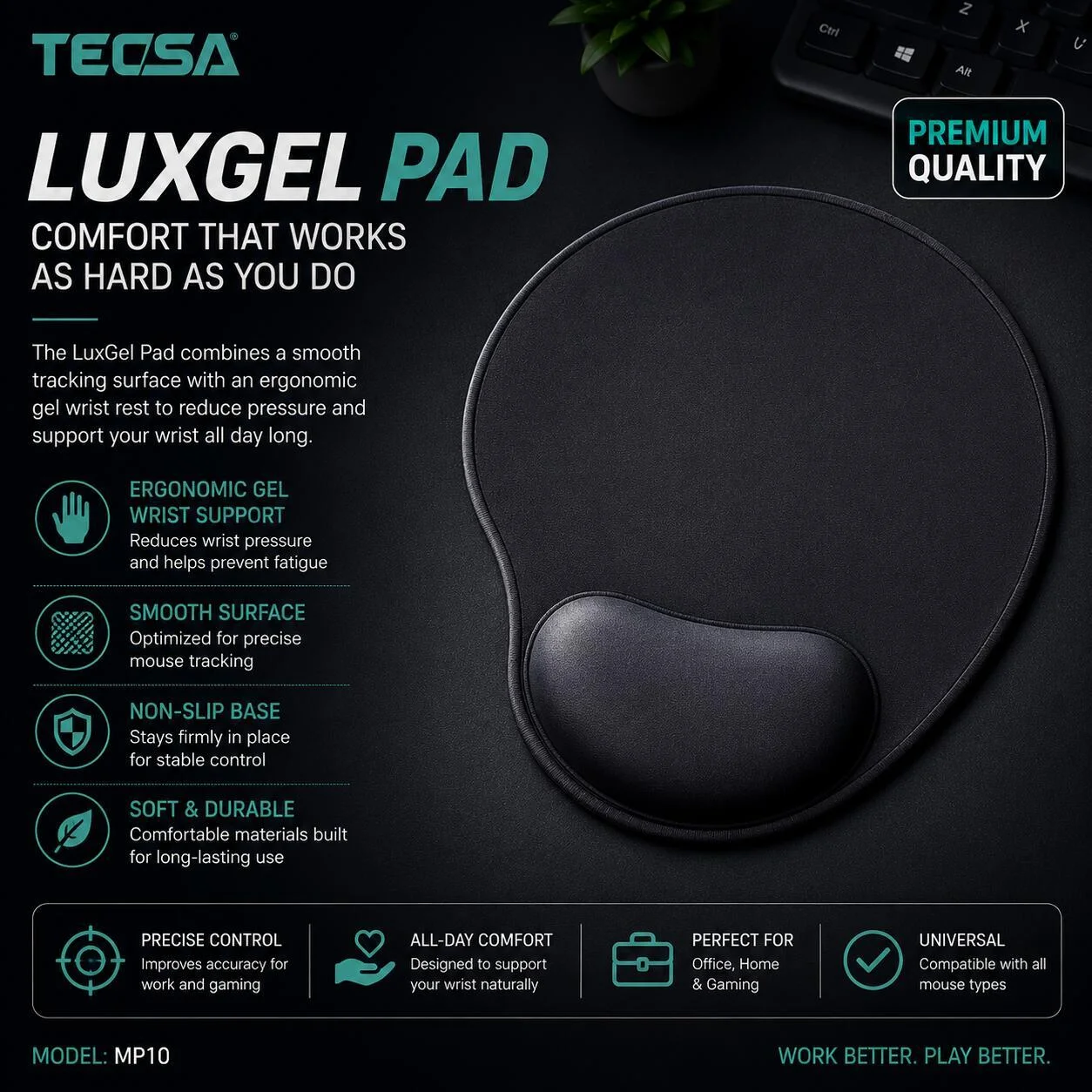 ماوس باد مريح TECSA LuxGel Pad MP10 رقم.26422