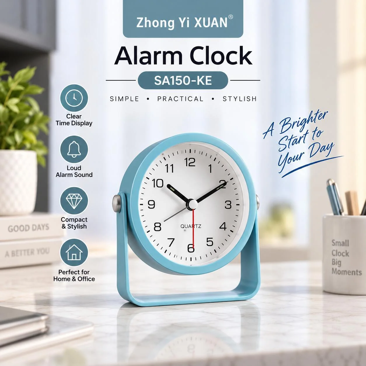 Zhong Yi XUAN Alarm Clock Light Blue SA150-KE رقم.28746