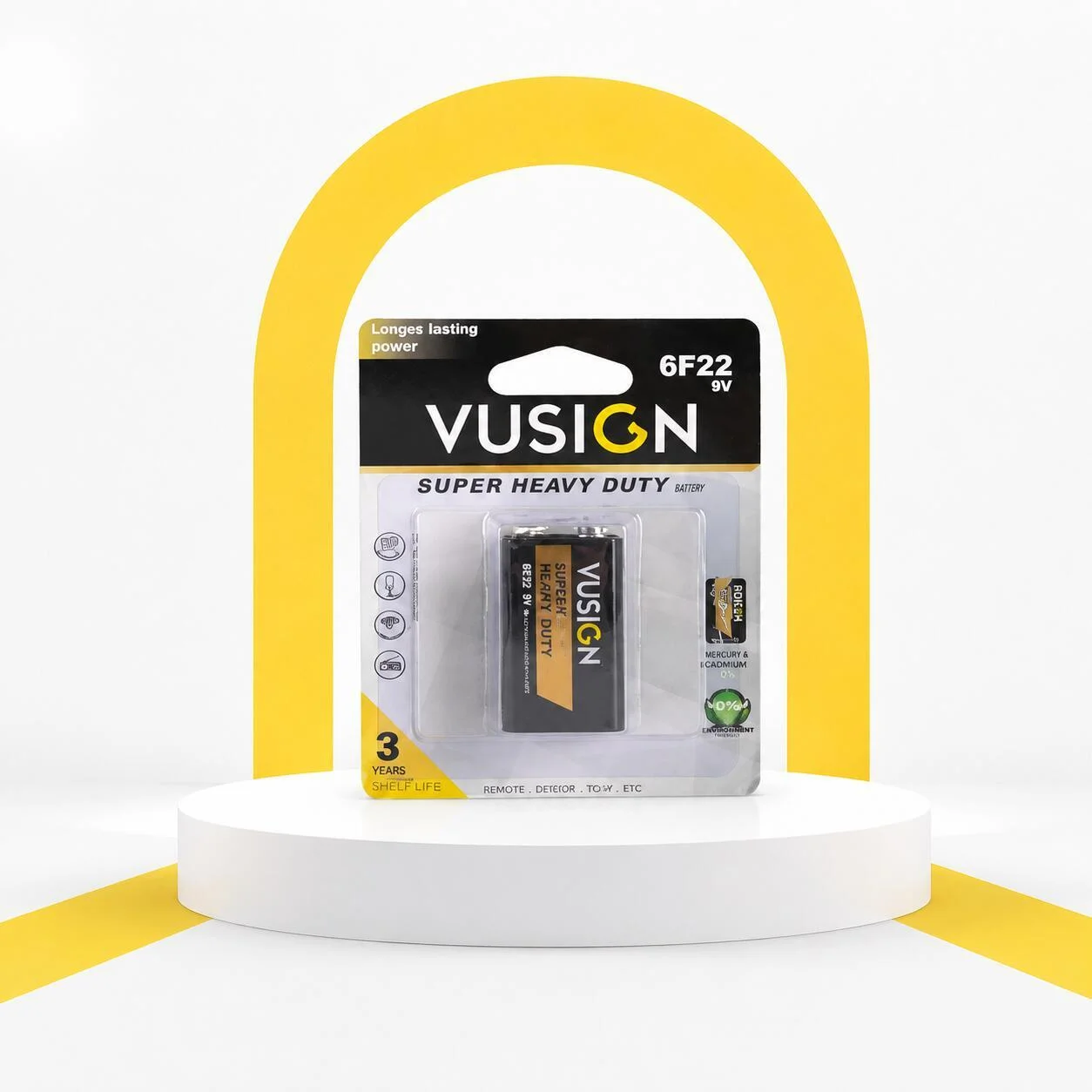 بطارية VUSIGN فائقة التحمل 6F22 9V L207 رقم.27625
