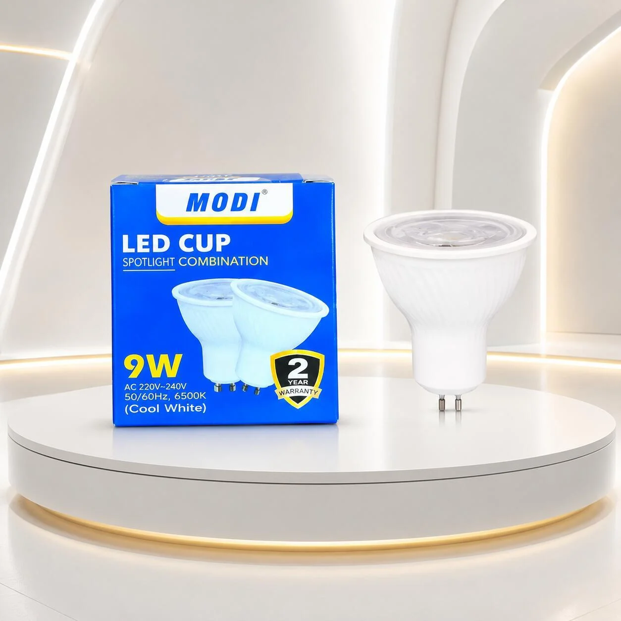 مصباح LED من مودي، 9 واط، قاعدة GU5.3، ضوء نهاري 6500 كلفن - MD-LC2706 رقم.27915
