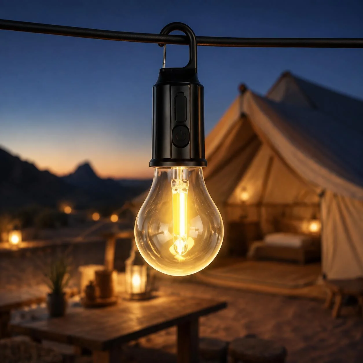 مصباح تخييم T01، ضوء دافئ، نوع C، قطعة واحدة رقم.27907