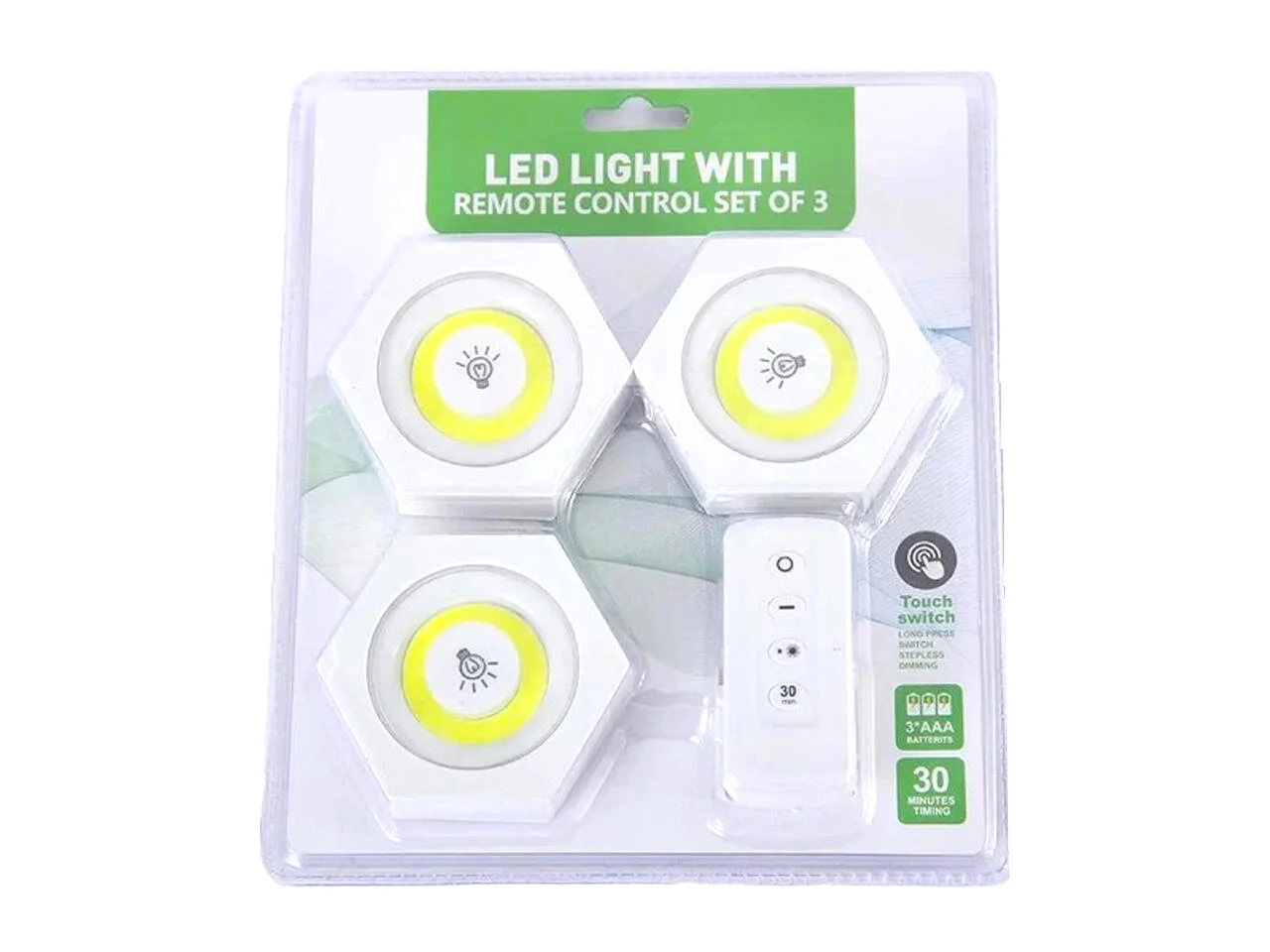 مجموعة إضاءة LED مع جهاز تحكم عن بعد مكونة من 3 قطع رقم.11602E