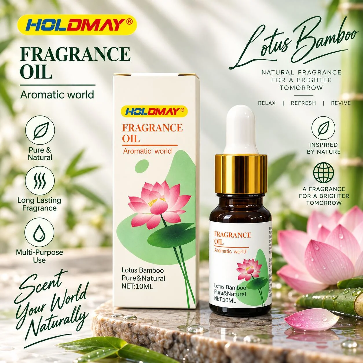 زيت عطري هولدماي برائحة اللوتس والخيزران 10 مل رقم.29648