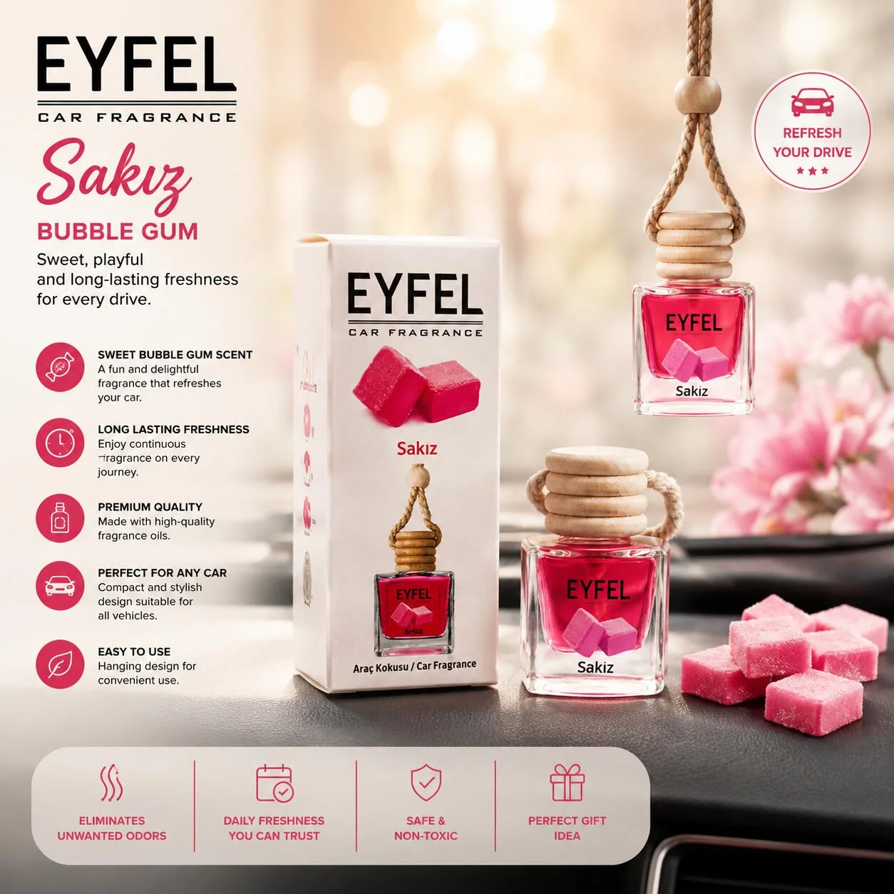 معطر سيارة إيفيل – بنكهة العلكة (Bubble Gum) رقم.25470