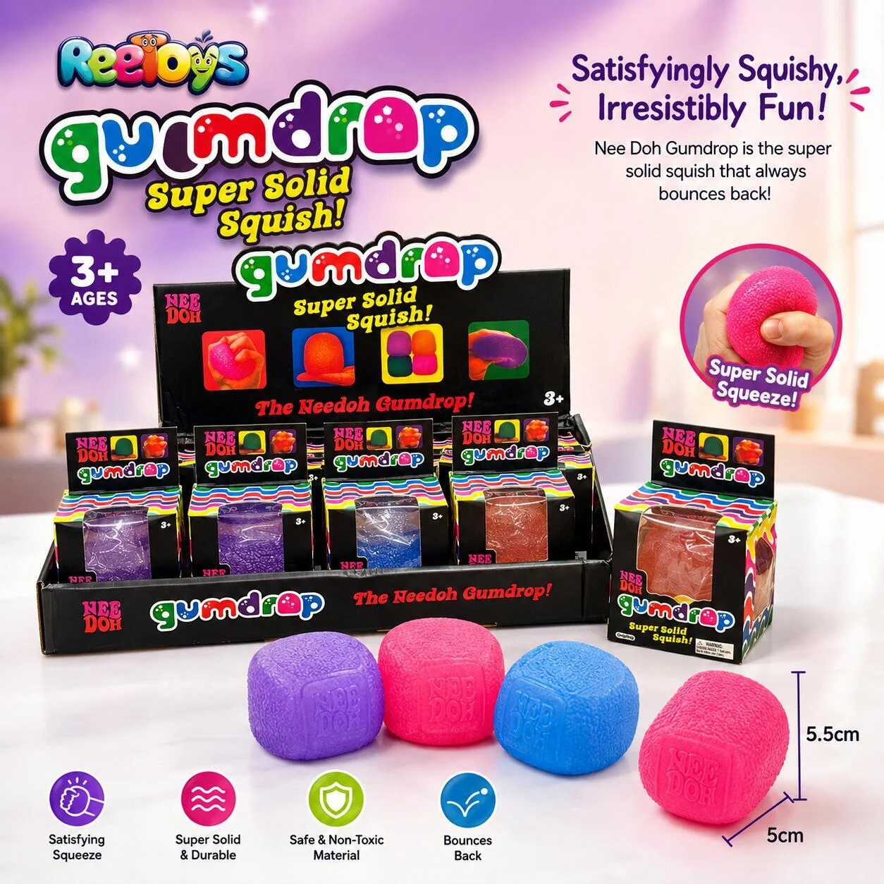 لعبة سكويشي قطرة اللبان "ني دو غم دروب" من ريتويز (للأعمار 3 سنوات فأكثر) 1 pcs رقم.26775