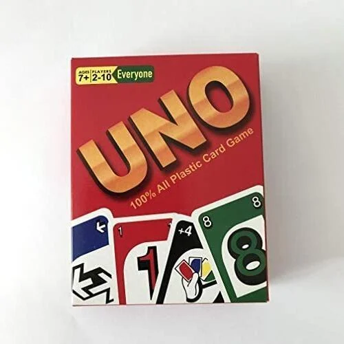 UNO ألعاب الورق البلاستيكية 100٪ رقم.107T