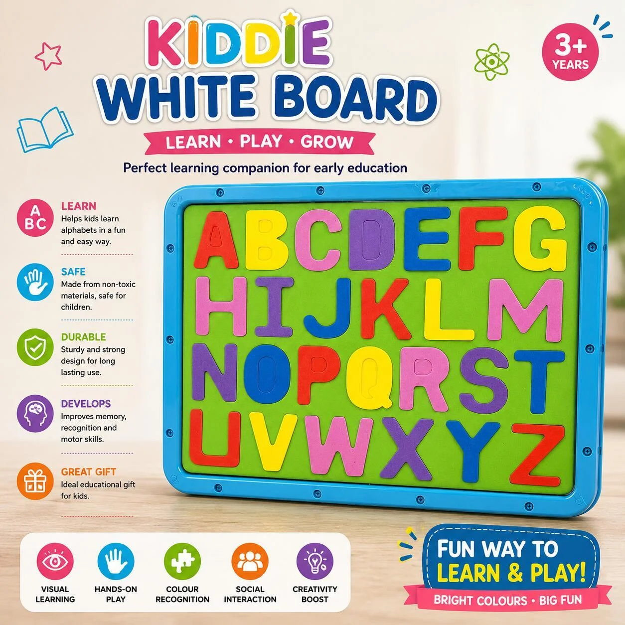 لوح Kiddie White Board لتعليم الحروف الإنجليزية رقم.26111