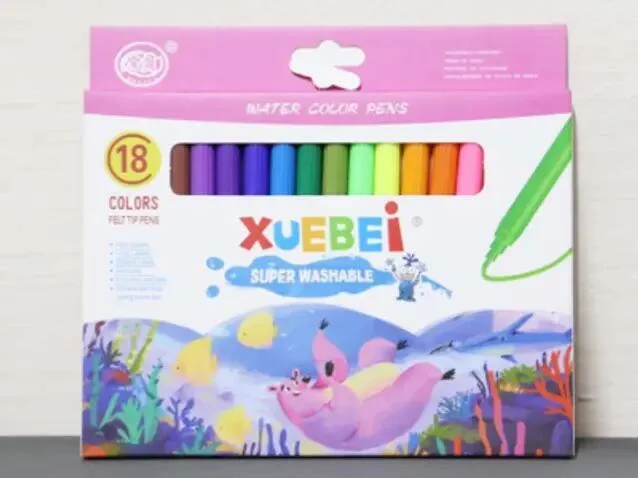 XUEFEI أقلام ألوان مائية سوبر قابلة للغسل 18 لون 1 رقم.8206B
